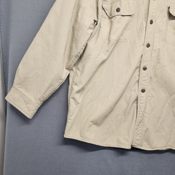 Berkley & Jensen Shacket Shirt Jacket Mens XL Beige Fleece Lined Plaid Vintage - Picture 11 of 16